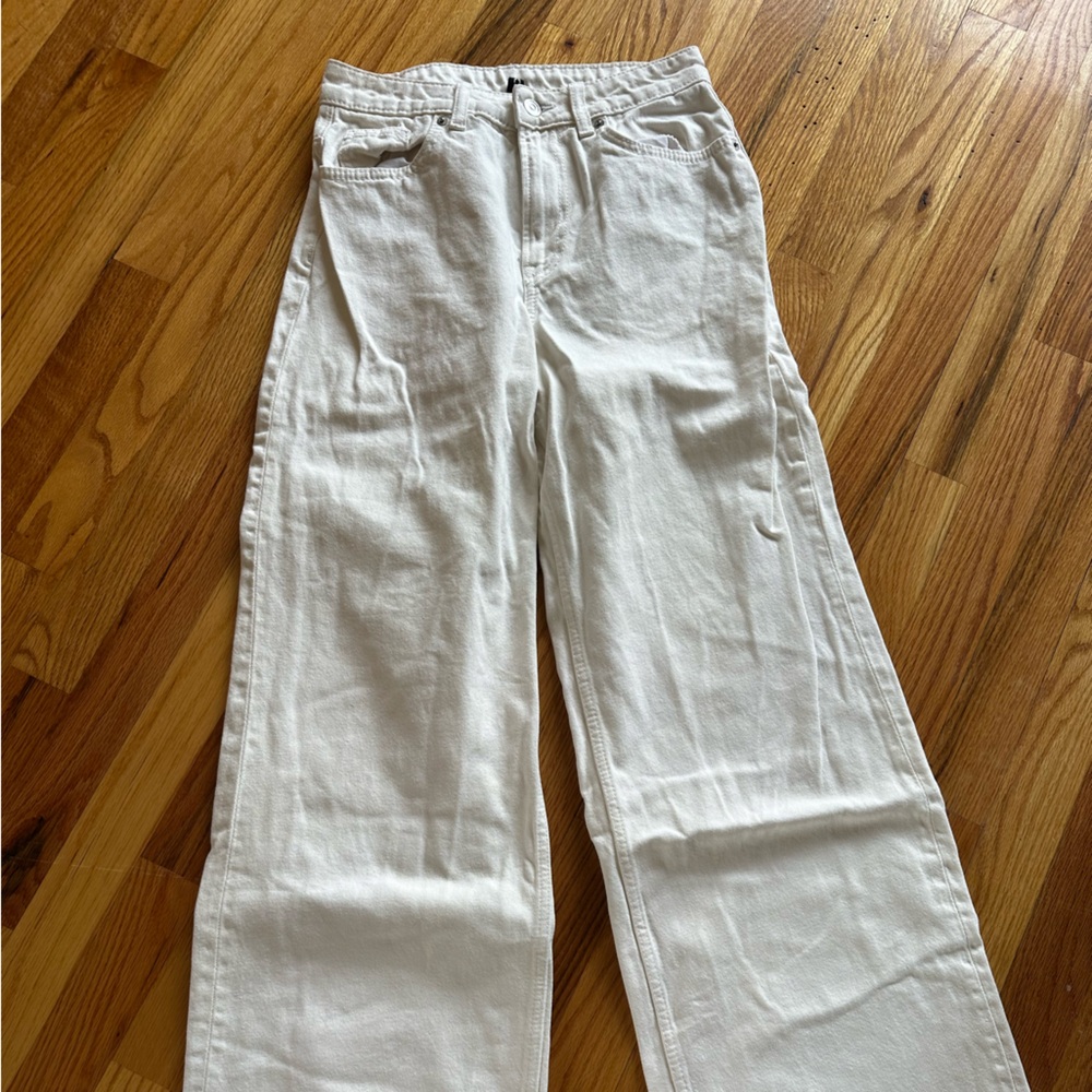 H&M White Wide Leg Pants